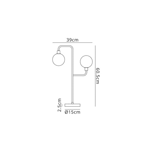 Delian Table Lamp 2 Light